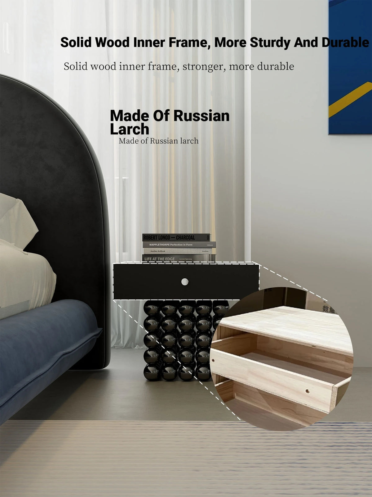 Modern PU Leather and Solid Wood Tea Table with Stylish Ball Base - Versatile Storage Solution for Any Living Room hjzjl-5199