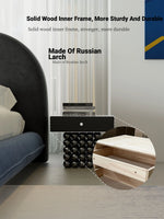 Modern PU Leather and Solid Wood Tea Table with Stylish Ball Base - Versatile Storage Solution for Any Living Room hjzjl-5199