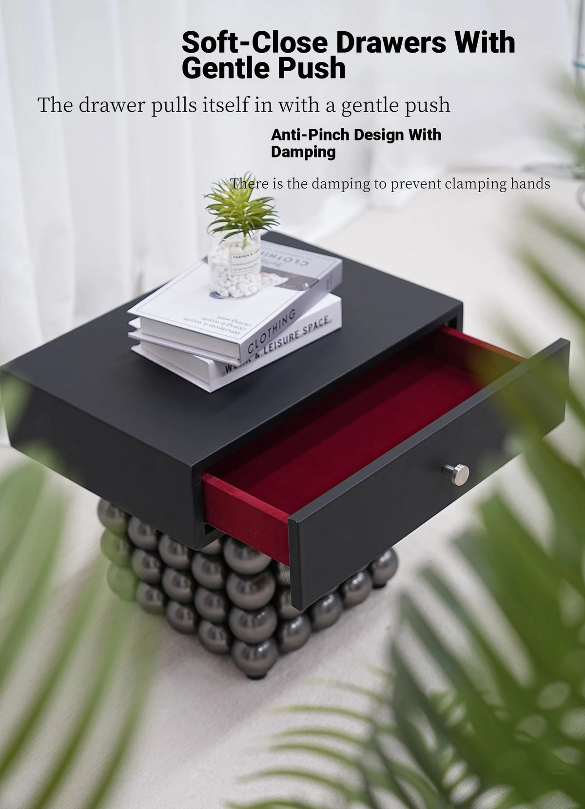 Modern PU Leather and Solid Wood Tea Table with Stylish Ball Base - Versatile Storage Solution for Any Living Room hjzjl-5199
