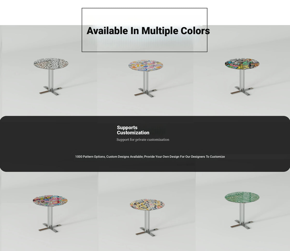Stylish Round Tea Table with Tempered Glass Top and Stainless Steel Base - Perfect for Modern Living Spaces hjzjl-5200