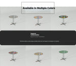 Stylish Round Tea Table with Tempered Glass Top and Stainless Steel Base - Perfect for Modern Living Spaces hjzjl-5200