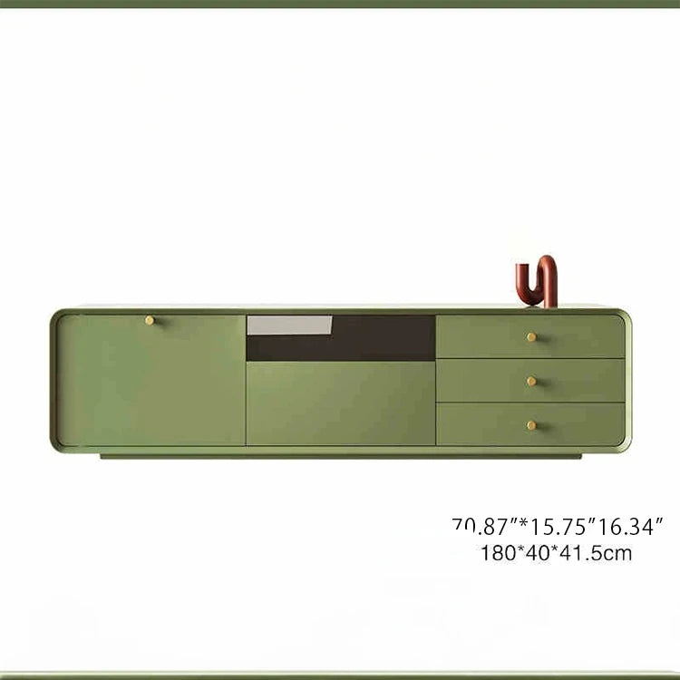 Modern Minimalist TV Cabinet in Stylish Green with Storage Drawers - Perfect for Contemporary Living Rooms hko-4607