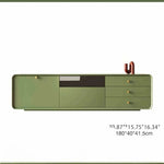 Modern Minimalist TV Cabinet in Stylish Green with Storage Drawers - Perfect for Contemporary Living Rooms hko-4607