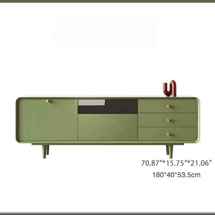 Modern Minimalist TV Cabinet in Stylish Green with Storage Drawers - Perfect for Contemporary Living Rooms hko-4607