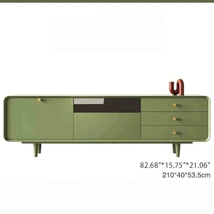 Modern Minimalist TV Cabinet in Stylish Green with Storage Drawers - Perfect for Contemporary Living Rooms hko-4607