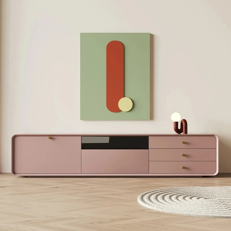 Modern Minimalist TV Cabinet in Stylish Green with Storage Drawers - Perfect for Contemporary Living Rooms hko-4607