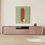 Modern Minimalist TV Cabinet in Stylish Green with Storage Drawers - Perfect for Contemporary Living Rooms hko-4607