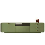 Modern Minimalist TV Cabinet in Stylish Green with Storage Drawers - Perfect for Contemporary Living Rooms hko-4607