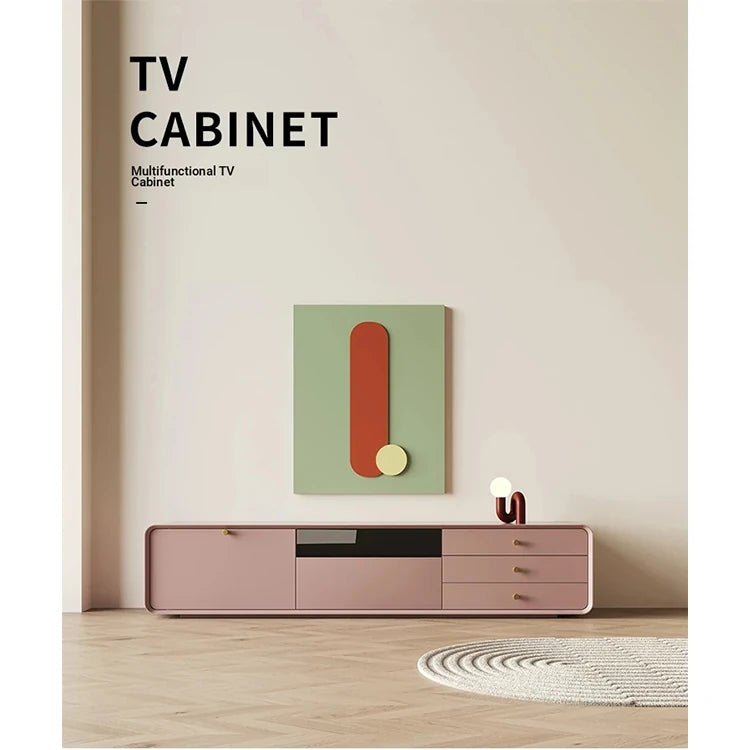 Modern Minimalist TV Cabinet in Stylish Green with Storage Drawers - Perfect for Contemporary Living Rooms hko-4607