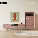 Modern Minimalist TV Cabinet in Stylish Green with Storage Drawers - Perfect for Contemporary Living Rooms hko-4607