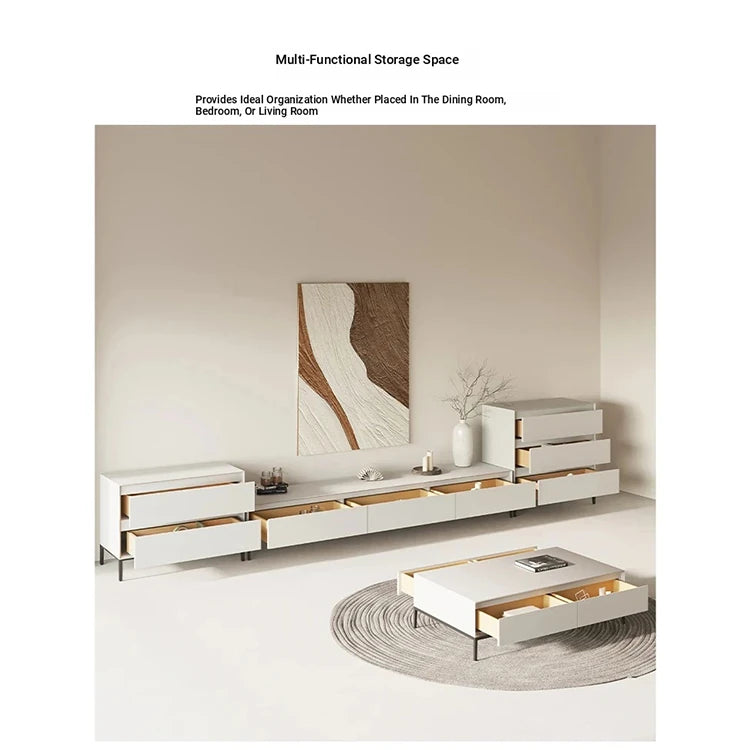 Modern Minimalist Green TV Cabinet - Stylish Density Board Entertainment Center with Storage Solutions hko-4609