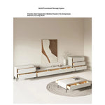 Modern Minimalist Green TV Cabinet - Stylish Density Board Entertainment Center with Storage Solutions hko-4609