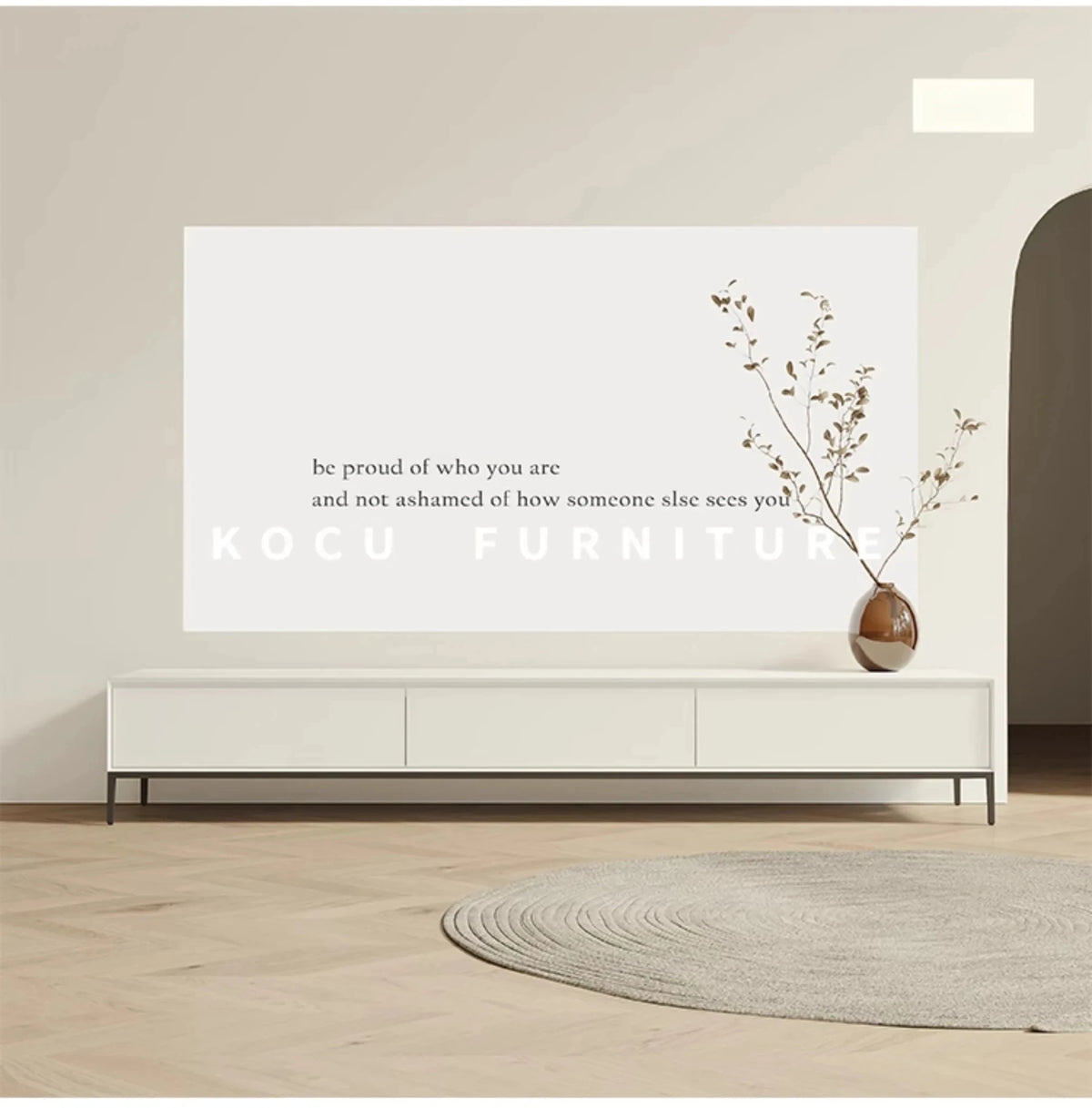 Modern Minimalist Green TV Cabinet - Stylish Density Board Entertainment Center with Storage Solutions hko-4609