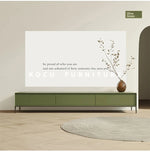 Modern Minimalist Green TV Cabinet - Stylish Density Board Entertainment Center with Storage Solutions hko-4609