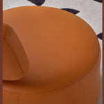 Stylish Beige, Dark Orange, and Khaki Sofa with Pine Wood Accents and Faux Leather Finish hksc-976