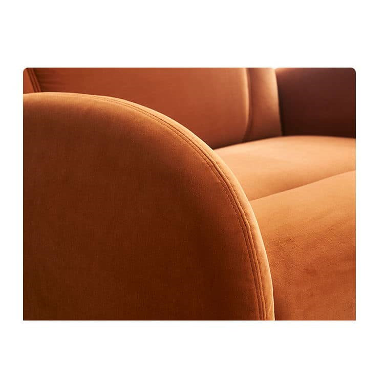 Modern Pine Wood Sofa with Orange and White Cushions - Stylish & Comfortable Seating hksc-982