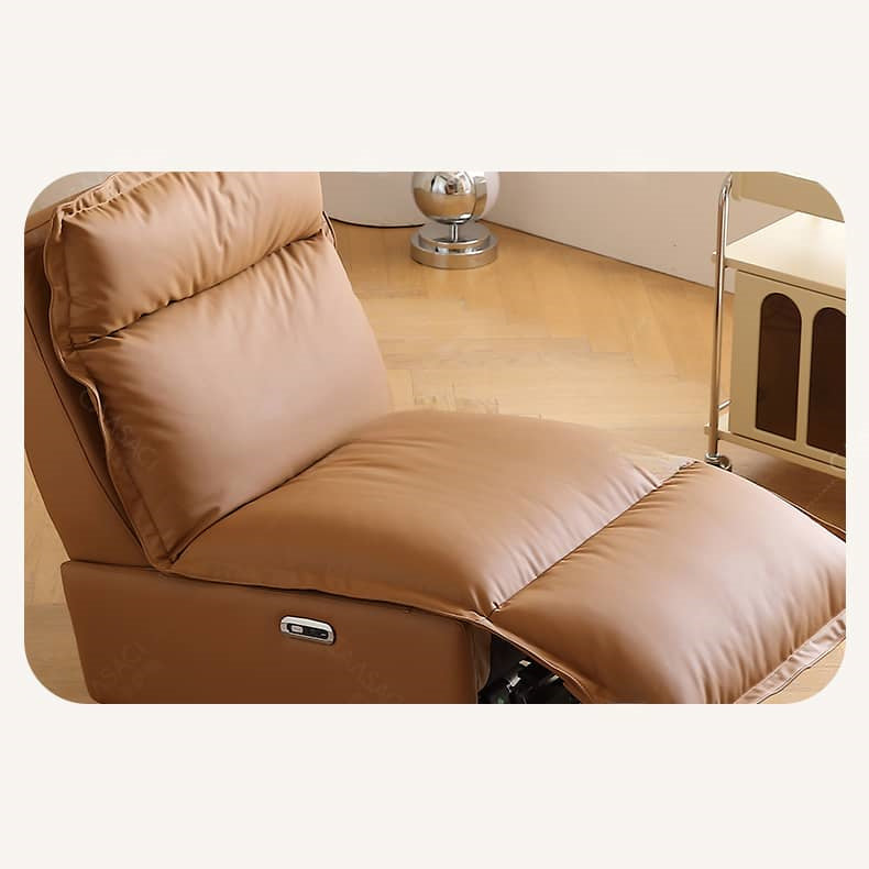 Modern Sofa - Brown, Light Gray, Dark Beige & Black Pine Wood Faux Leather Upholstery hksc-983