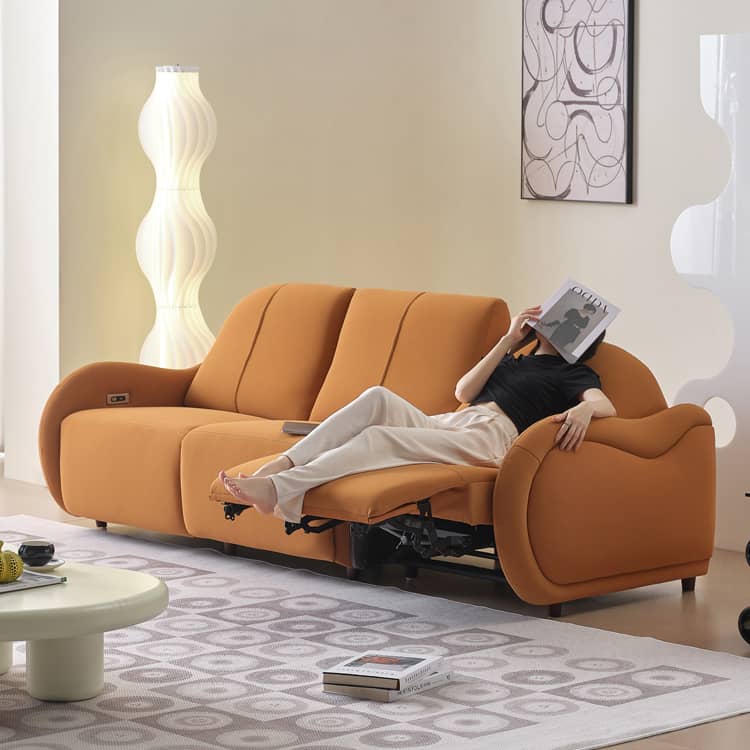 Stunning Orange Sofa with Pine Wood Frame for Modern Living Room hksc-987