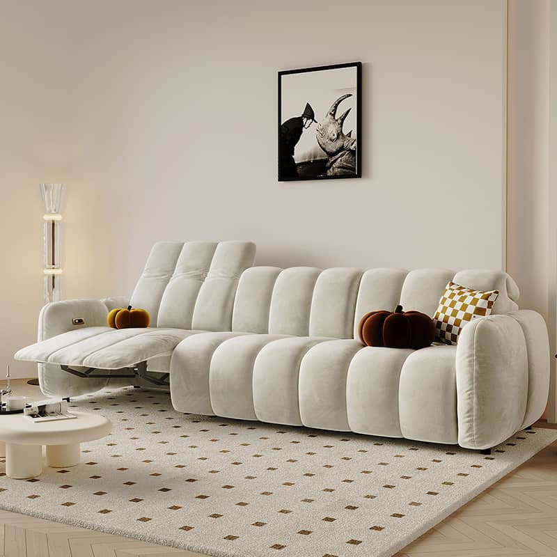 Modern Pine Wood Sofa - Beige, Gray, Green, BlueGray Fabric Options for Stylish Living Rooms hksc-989