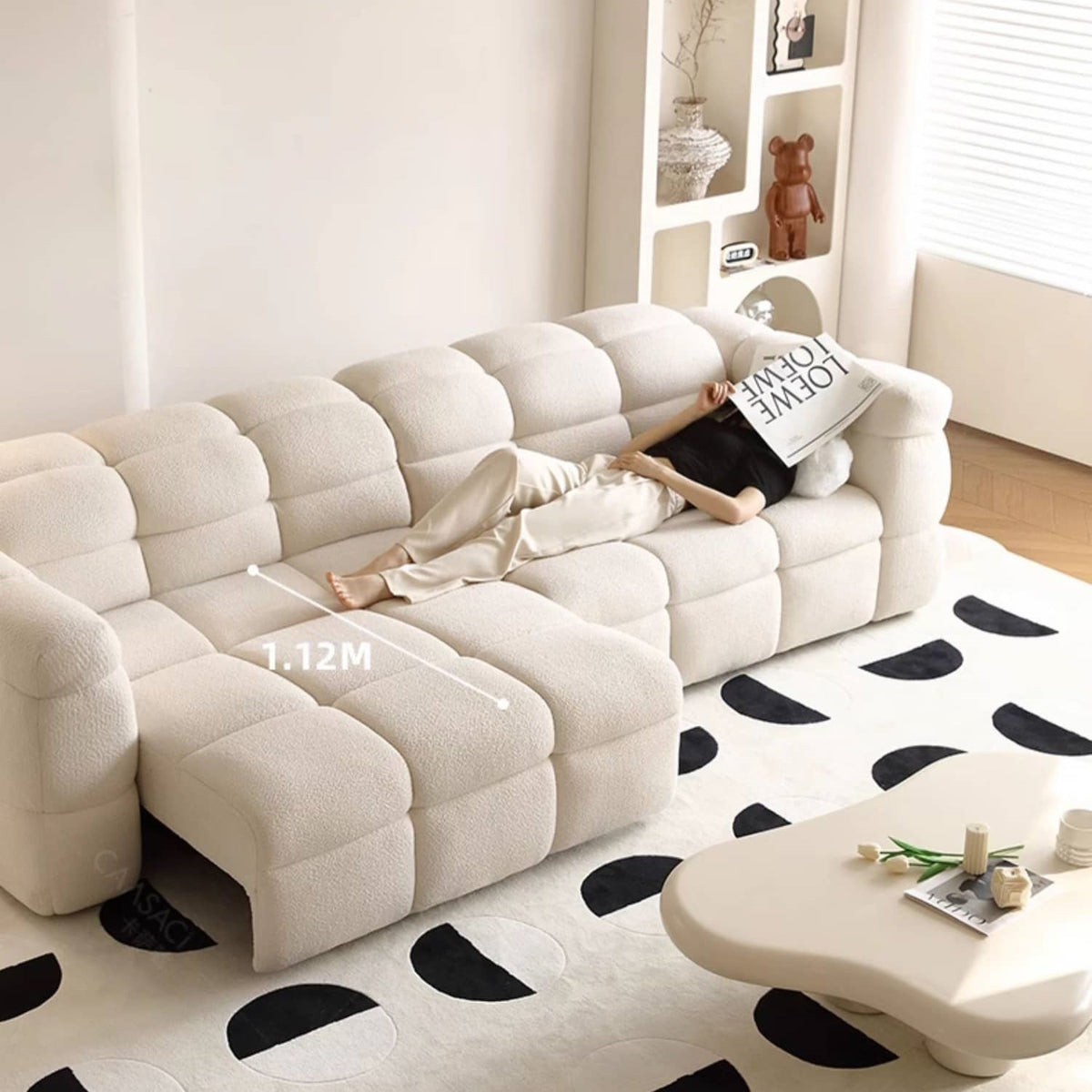 Elegant White Pine Wood Sofa - Timeless Design for Modern Homes hksc-992