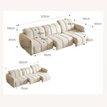 Beige Wood Frame Large-Sized Matte Velvet Multi-Seater Sofa hksc-993