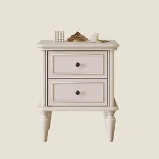 Chic Cherry Wood Pine Bedside Cupboard with Two Drawers – Stylish Nightstand for Bedroom Storage hl-4879