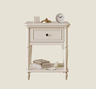 Chic Cherry Wood Pine Bedside Cupboard with Two Drawers – Stylish Nightstand for Bedroom Storage hl-4879