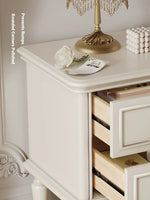 Chic Cherry Wood Pine Bedside Cupboard with Two Drawers – Stylish Nightstand for Bedroom Storage hl-4879