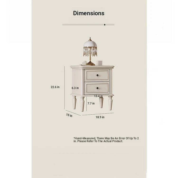 Chic Cherry Wood Pine Bedside Cupboard with Two Drawers – Stylish Nightstand for Bedroom Storage hl-4879