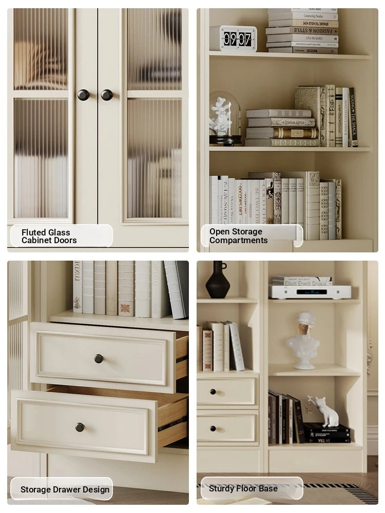 Elegant Cherry Wood Glass Cabinet - Stylish Storage Solution for Home Decor hl-4880