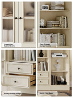 Elegant Cherry Wood Glass Cabinet - Stylish Storage Solution for Home Decor hl-4880