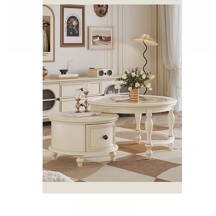 Elegant Cherry Wood Tea Table with Tempered Glass Top - Stylish Living Room Centerpiece hl-4881