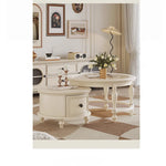 Elegant Cherry Wood Tea Table with Tempered Glass Top - Stylish Living Room Centerpiece hl-4881