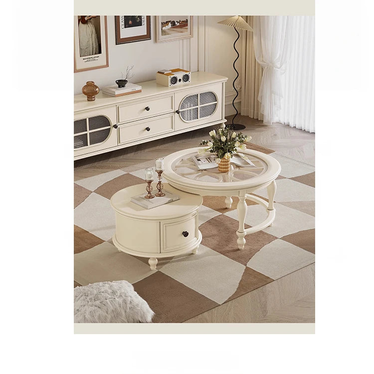 Elegant Cherry Wood Tea Table with Tempered Glass Top - Stylish Living Room Centerpiece hl-4881