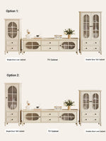 Elegant Cherry Wood TV Cabinet with Pine and Glass Accents - Contemporary Home Furniture hl-4882