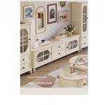 Elegant Cherry Wood TV Cabinet with Pine and Glass Accents - Contemporary Home Furniture hl-4882