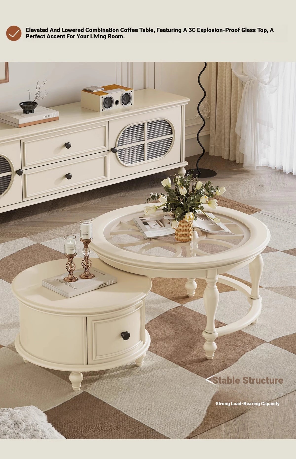 Elegant Cherry Wood TV Cabinet with Pine and Glass Accents - Contemporary Home Furniture hl-4882