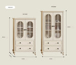 Elegant Cherry Wood TV Cabinet with Pine and Glass Accents - Contemporary Home Furniture hl-4882
