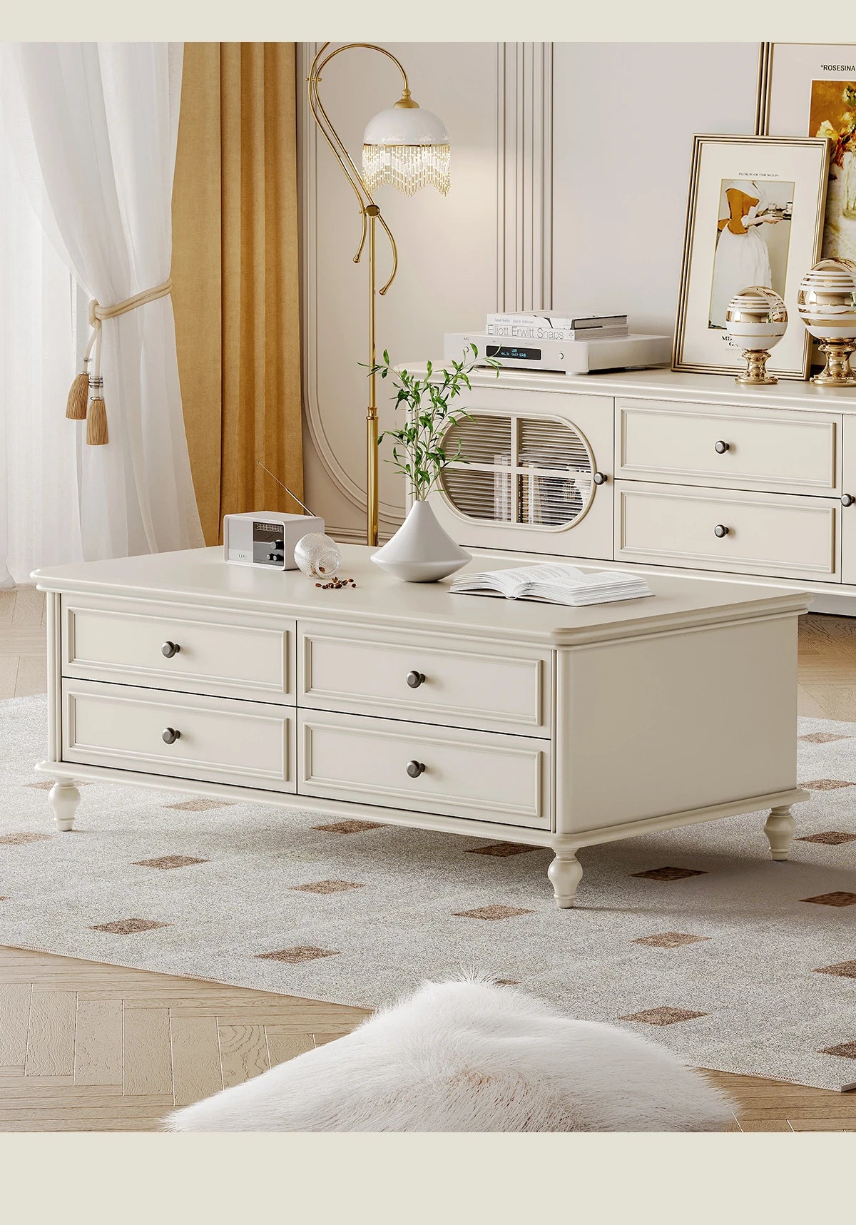 Elegant Cherry Wood Pine Tea Table – Stylish Centerpiece for Your Living Room Decor hl-4883