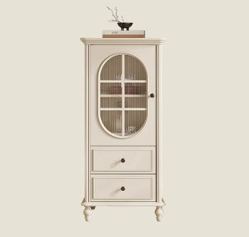 Elegant Cherry Wood Pine and Glass Cabinet – Stylish Storage Solution for Home Décor hl-4884