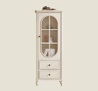 Elegant Cherry Wood Pine and Glass Cabinet – Stylish Storage Solution for Home Décor hl-4884