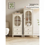 Elegant Cherry Wood Pine and Glass Cabinet – Stylish Storage Solution for Home Décor hl-4884
