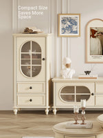 Elegant Cherry Wood Pine and Glass Cabinet – Stylish Storage Solution for Home Décor hl-4884