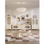 Elegant Cherry Wood Pine and Glass Cabinet – Stylish Storage Solution for Home Décor hl-4884