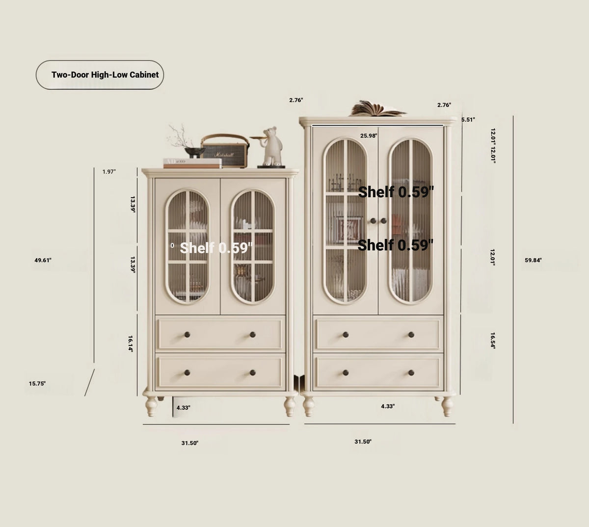 Elegant Cherry Wood Pine and Glass Cabinet – Stylish Storage Solution for Home Décor hl-4884