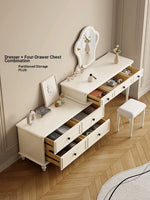 Elegant Cherry Wood Makeup Table with Glass Top and Mirror - Stylish Vanity Set for Your Bedroom hl-4886