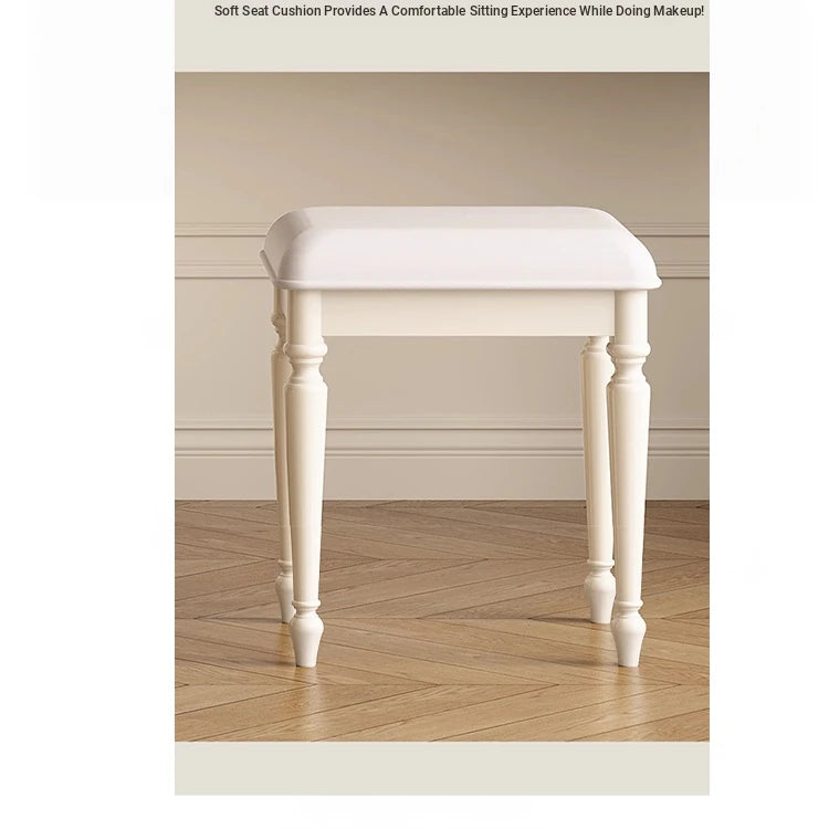 Elegant Cherry Wood Makeup Table with Glass Top and Mirror - Stylish Vanity Set for Your Bedroom hl-4886