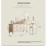 Elegant Cherry Wood Makeup Table with Glass Top and Mirror - Stylish Vanity Set for Your Bedroom hl-4886