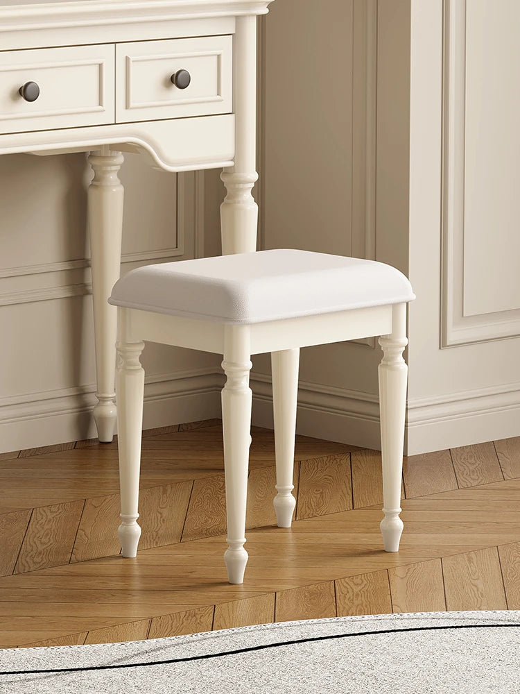 Cherry Wood Stool with Techno Fabric Cushion – Elegant & Stylish Seating for Any Room hl-4887