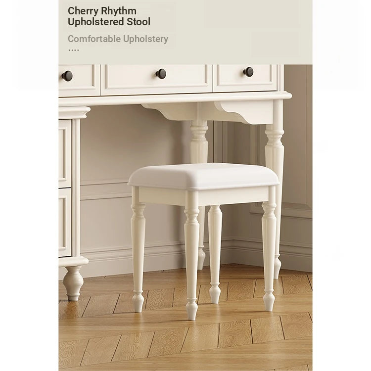 Cherry Wood Stool with Techno Fabric Cushion – Elegant & Stylish Seating for Any Room hl-4887